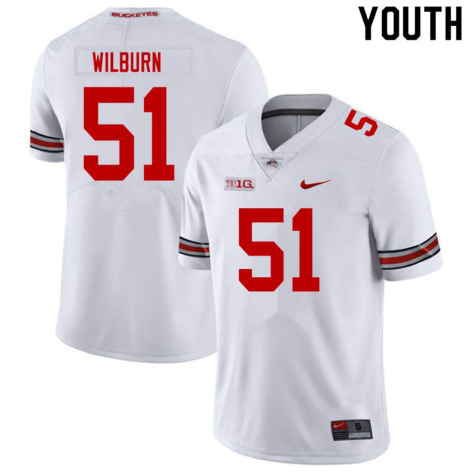 Trayvon Wilburn Ohio State Buckeyes Youth NCAA #51 Nike White College Stitched Football Jersey QBK4256QR